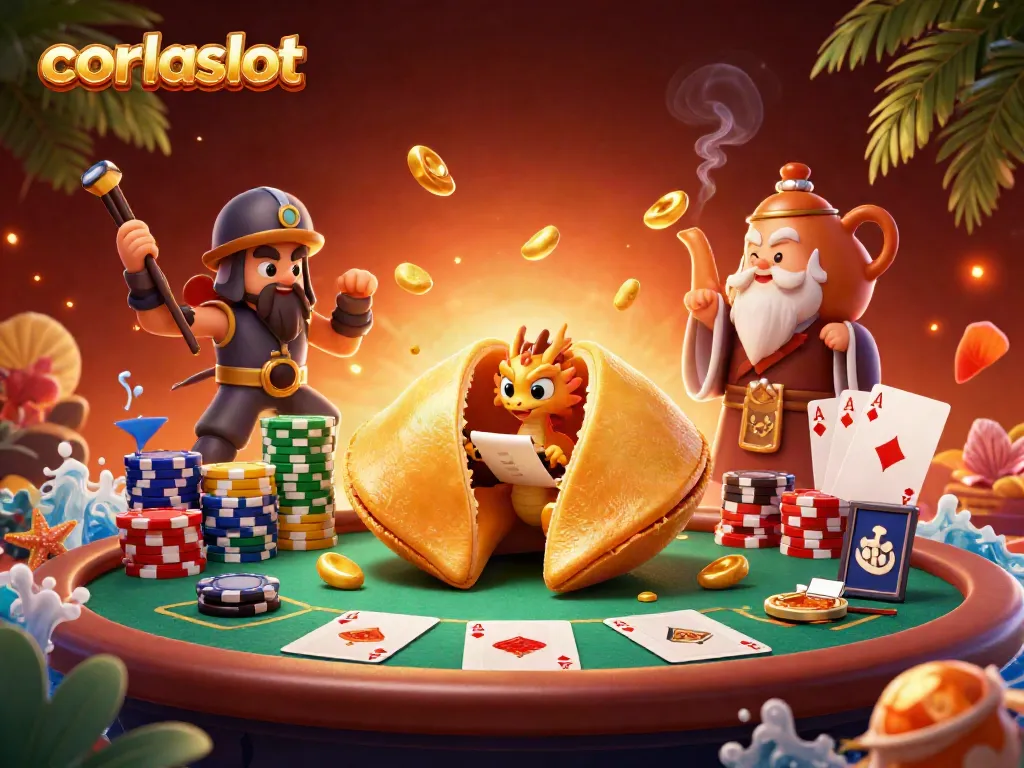 Spin to win at corlaslot with vibrant casino elements and a magical dragon fortune.
