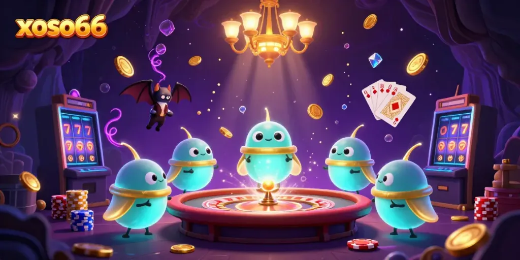 Experience the vibrant action at xoso66's glowing casino powered by luminescent glowworms.