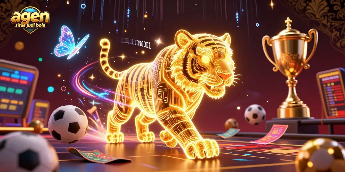 Engage with agen situs judi bola featuring a vibrant digital sports betting scene filled with dynamic betting elements.