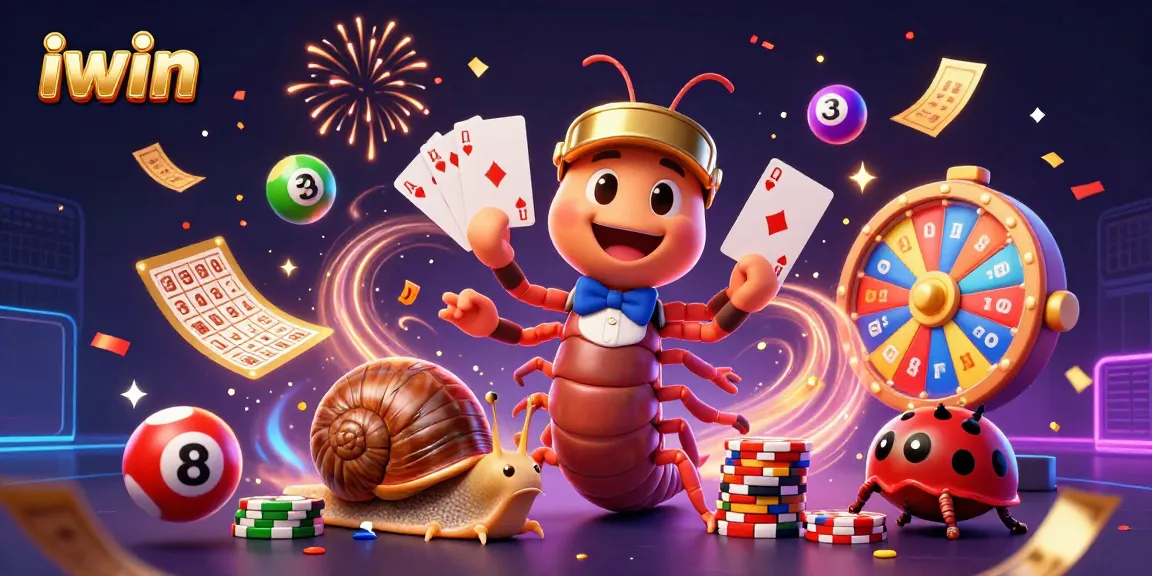 Engage in thrilling iwin casino action with our vibrant 3D illustration featuring lively characters and dynamic game elements.