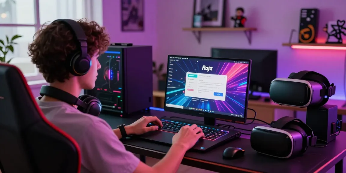 Raja Game login interface showcased in an engaging gaming environment.