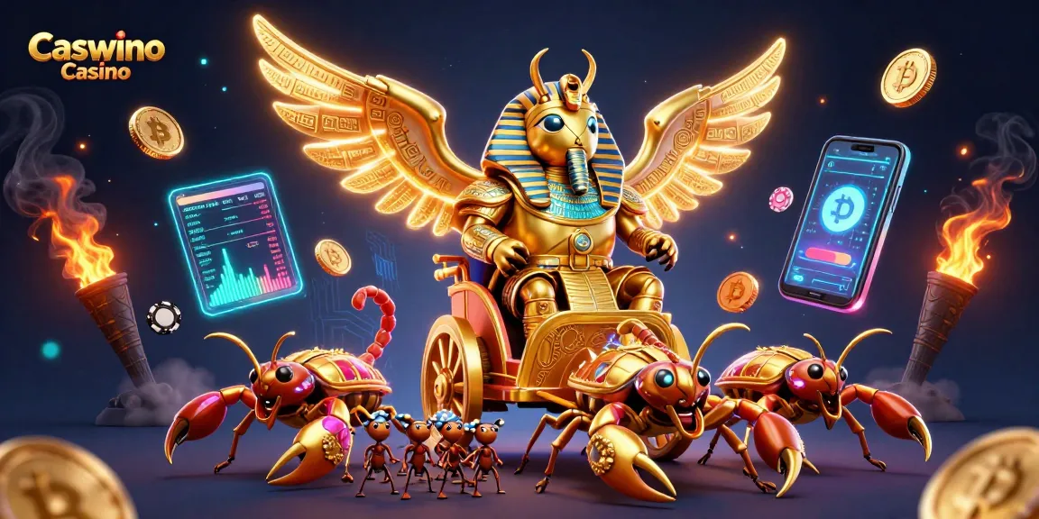 Caswino Casino showcases a vibrant 3D scene featuring cartoon characters and crypto elements for engaging gambling action.