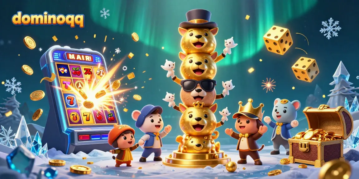 Experience the excitement of dominoqq with vibrant 3D casino elements and dynamic animations.