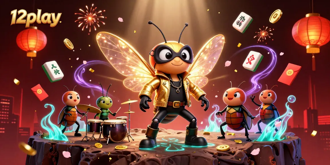 Experience excitement at 12play with vibrant characters and dynamic casino elements in a lively 3D scene