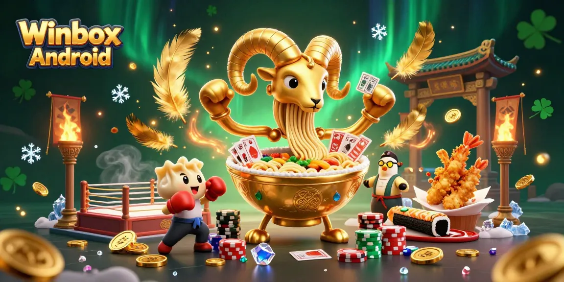 Engage with the vibrant Winbox Android casino experience featuring colorful characters and dynamic gaming elements.